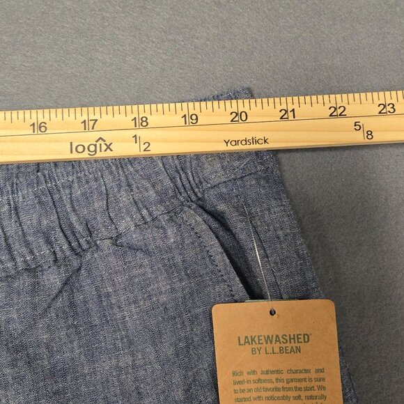 NWT Lakewashed By L.L. Bean Mens Pull On Chambray Shorts Size XXL Blue 100% Cott - Picture 8 of 8